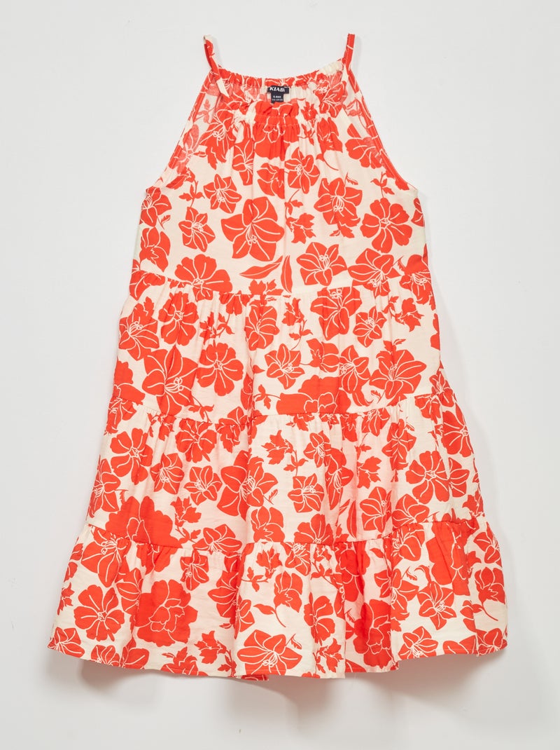 Vestido de punto ligero con motivo ROJO - Kiabi