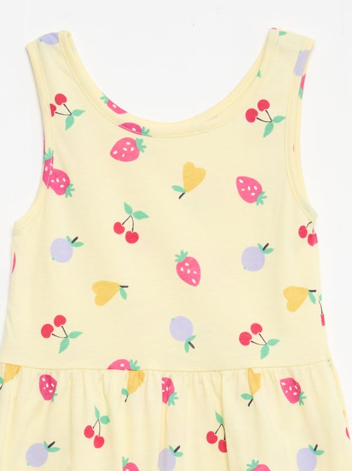 Vestido de punto ligero de tirantes finos con estampado integral en algodón - Kiabi