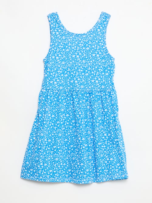 Vestido de punto ligero de tirantes finos con estampado integral en algodón - Kiabi