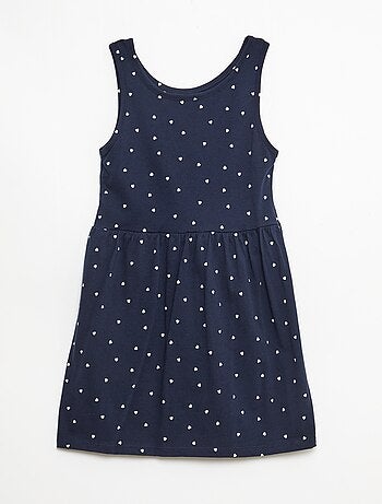 Vestido de punto ligero de tirantes finos con estampado integral en algodón