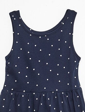 Vestido de punto ligero de tirantes finos con estampado integral en algodón