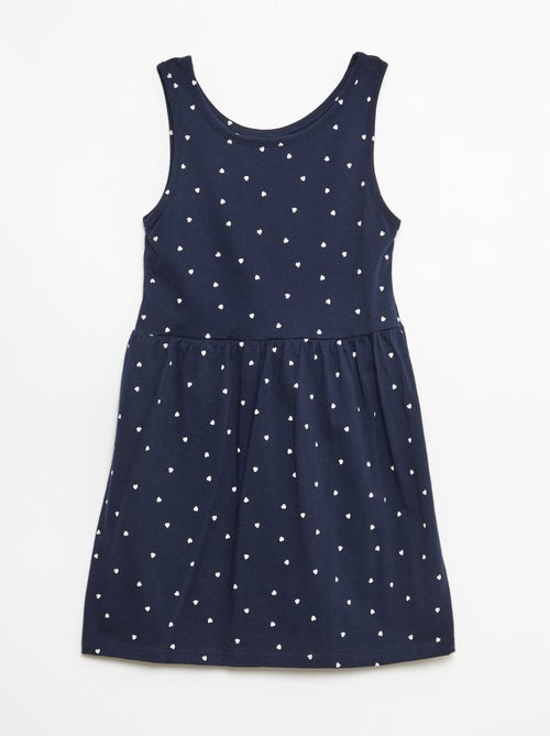 Vestido de punto ligero de tirantes finos con estampado integral en algodón - Kiabi