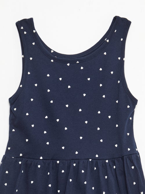 Vestido de punto ligero de tirantes finos con estampado integral en algodón - Kiabi