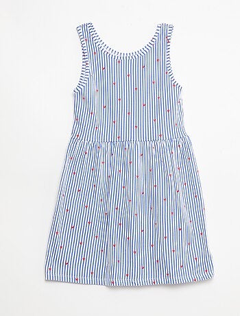 Vestido de punto ligero de tirantes finos con estampado integral en algodón