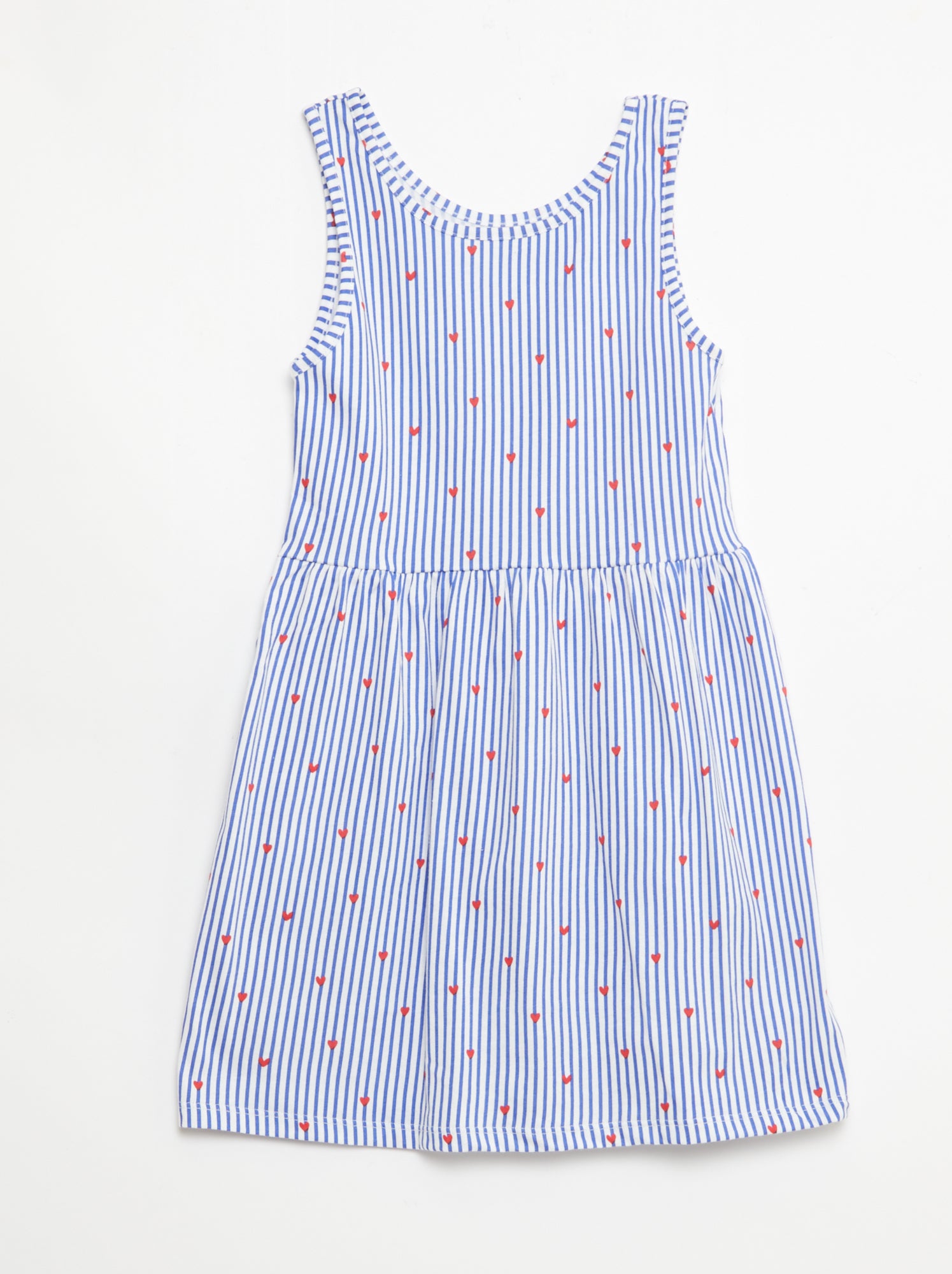 Vestido de punto ligero de tirantes finos con estampado integral en algodón