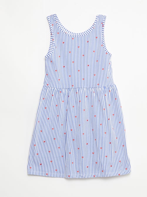 Vestido de punto ligero de tirantes finos con estampado integral en algodón - Kiabi