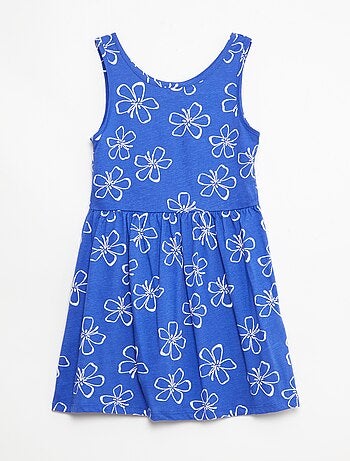 Vestido de punto ligero de tirantes finos con estampado integral en algodón