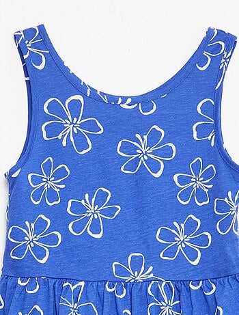 Vestido de punto ligero de tirantes finos con estampado integral en algodón