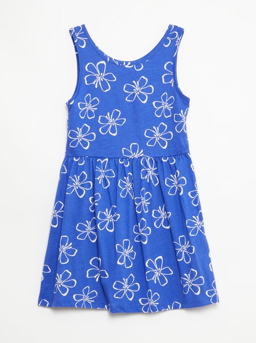 Vestido de punto ligero de tirantes finos con estampado integral en algodón - Kiabi