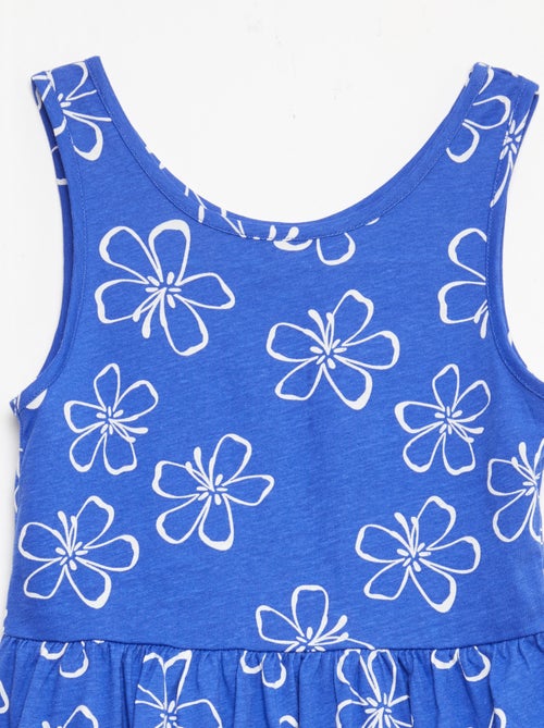 Vestido de punto ligero de tirantes finos con estampado integral en algodón - Kiabi