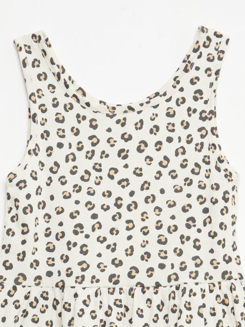 Vestido de punto ligero de tirantes finos con estampado integral en algodón - Kiabi