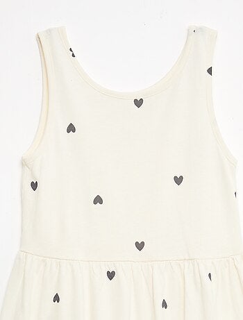 Vestido de punto ligero de tirantes finos con estampado integral en algodón