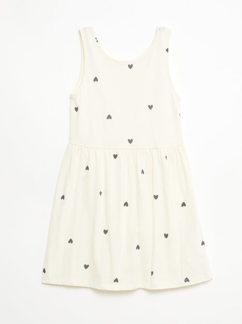 Vestido de punto ligero de tirantes finos con estampado integral en algodón - Kiabi