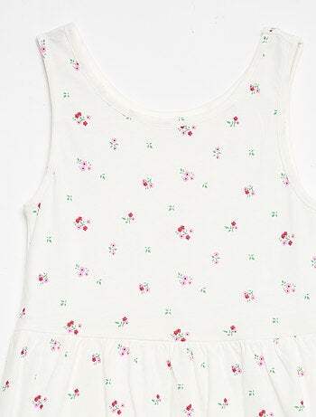 Vestido de punto ligero de tirantes finos con estampado integral en algodón