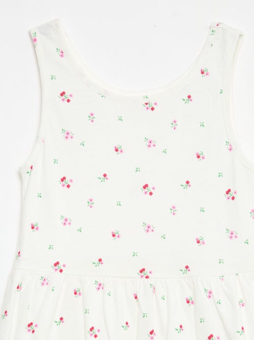 Vestido de punto ligero de tirantes finos con estampado integral en algodón - Kiabi