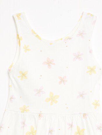 Vestido de punto ligero de tirantes finos con estampado integral en algodón