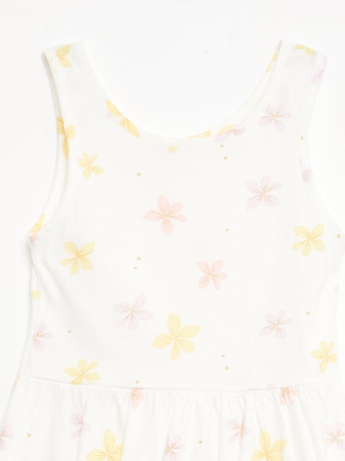 Vestido de punto ligero de tirantes finos con estampado integral en algodón - Kiabi