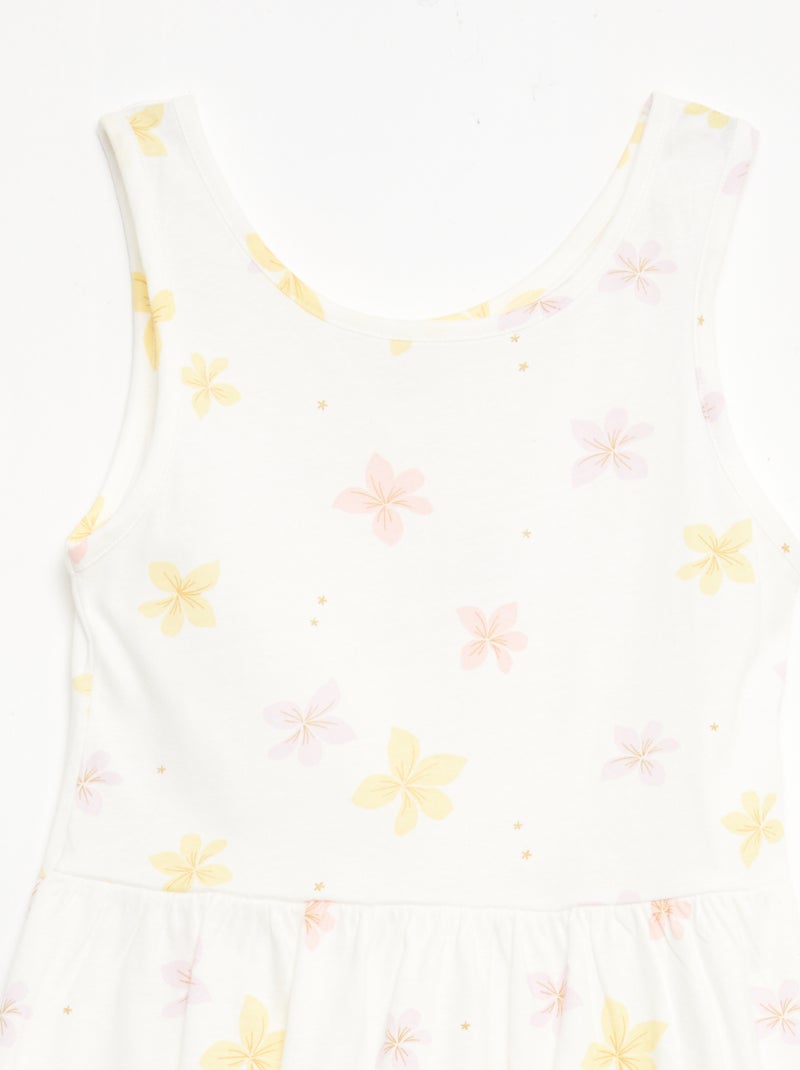 Vestido de punto ligero de tirantes finos con estampado integral en algodón Blanco - Kiabi