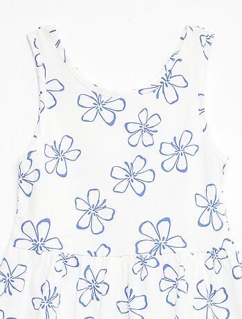 Vestido de punto ligero de tirantes finos con estampado integral en algodón