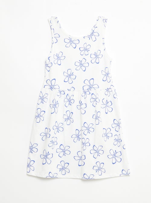 Vestido de punto ligero de tirantes finos con estampado integral en algodón - Kiabi