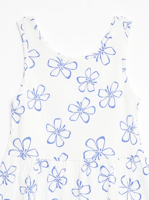 Vestido de punto ligero de tirantes finos con estampado integral en algodón - Kiabi