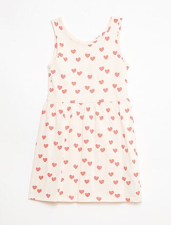 Vestido de punto ligero de tirantes finos con estampado integral en algodón