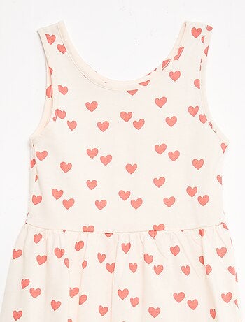 Vestido de punto ligero de tirantes finos con estampado integral en algodón