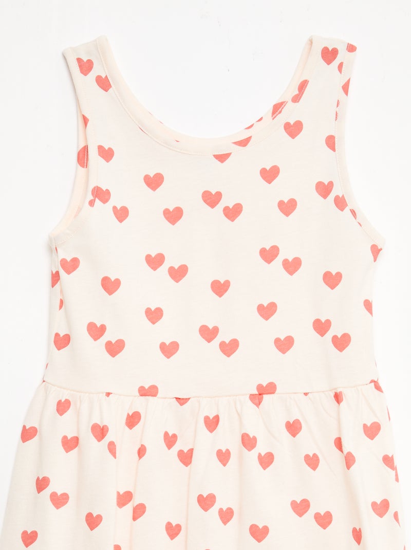 Vestido de punto ligero de tirantes finos con estampado integral en algodón Rojo - Kiabi