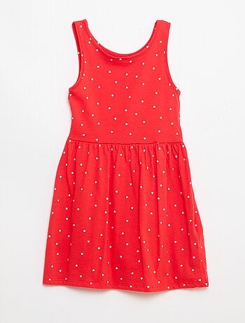 Vestido de punto ligero de tirantes finos con estampado integral en algodón