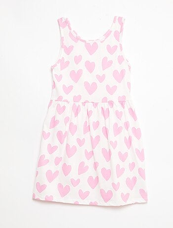 Vestido de punto ligero de tirantes finos con estampado integral en algodón