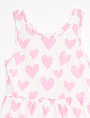 Vestido de punto ligero de tirantes finos con estampado integral en algodón