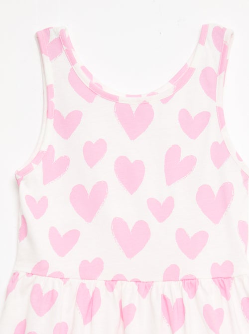 Vestido de punto ligero de tirantes finos con estampado integral en algodón - Kiabi