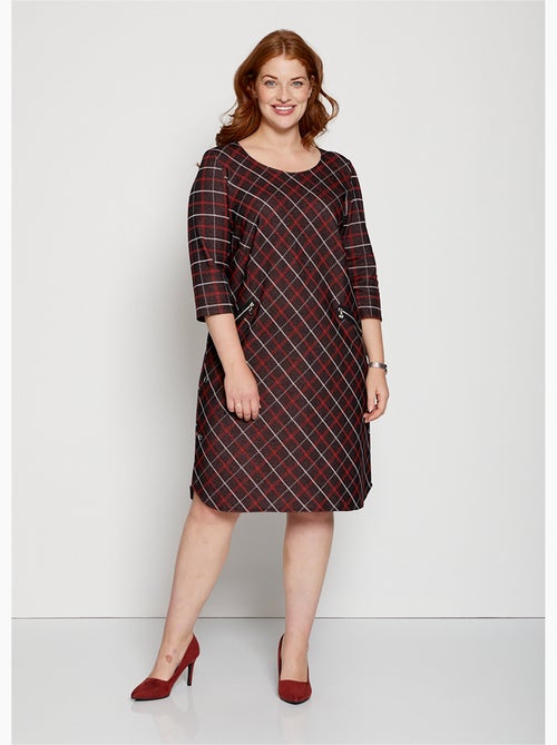 Vestido de punto liso o jacquard - Afibel - Kiabi