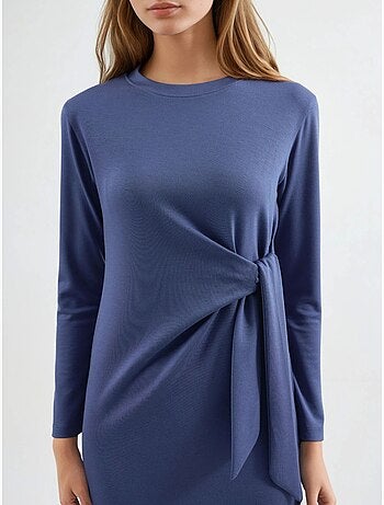 Vestido de punto midi con cuello redondo hiccup