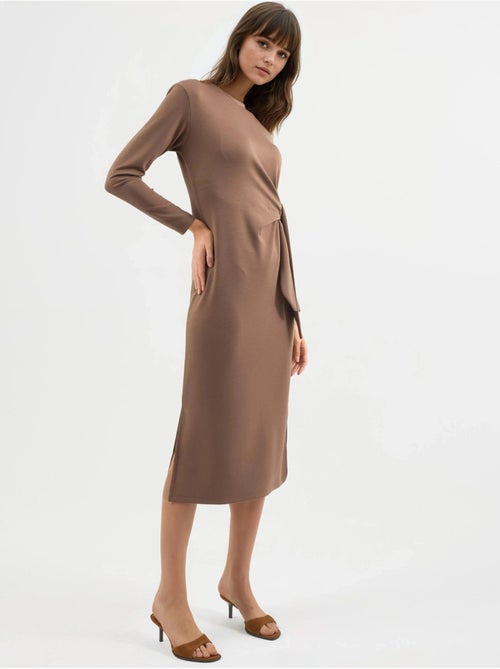 Vestido de punto midi con cuello redondo hiccup - Kiabi