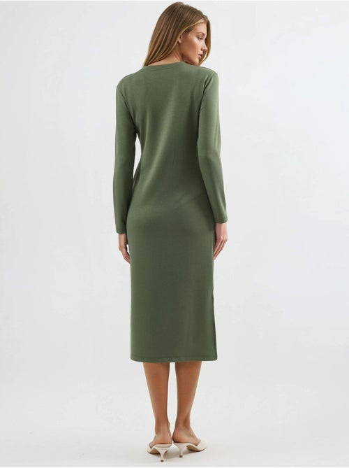 Vestido de punto midi con cuello redondo hiccup - Kiabi