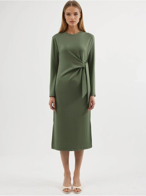 Vestido de punto midi con cuello redondo hiccup - Kiabi