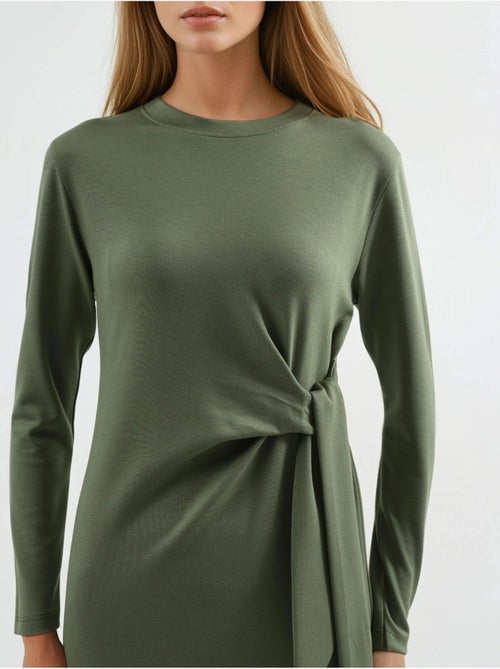 Vestido de punto midi con cuello redondo hiccup - Kiabi