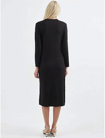 Vestido de punto midi con cuello redondo hiccup