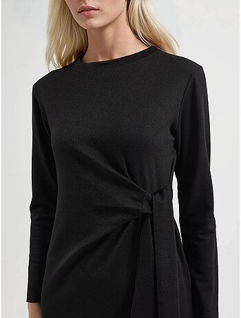 Vestido de punto midi con cuello redondo hiccup