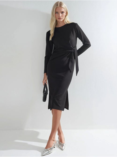 Vestido de punto midi con cuello redondo hiccup - Kiabi