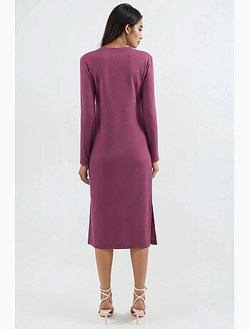 Vestido de punto midi con cuello redondo hiccup