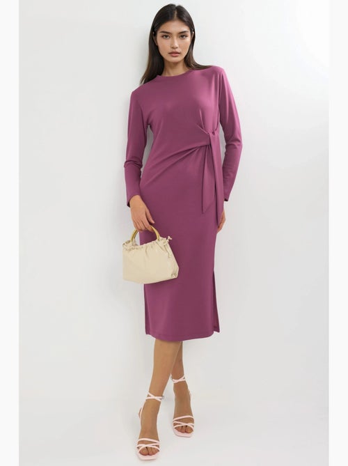 Vestido de punto midi con cuello redondo hiccup - Kiabi