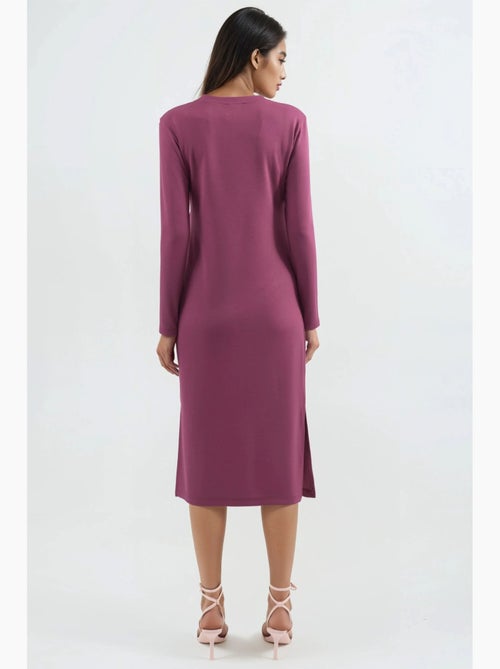 Vestido de punto midi con cuello redondo hiccup - Kiabi