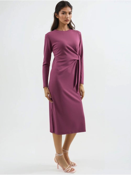 Vestido de punto midi con cuello redondo hiccup - Kiabi
