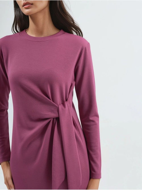 Vestido de punto midi con cuello redondo hiccup - Kiabi