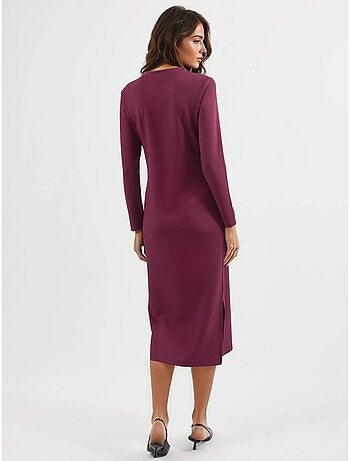 Vestido de punto midi con cuello redondo hiccup