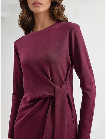 Vestido de punto midi con cuello redondo hiccup