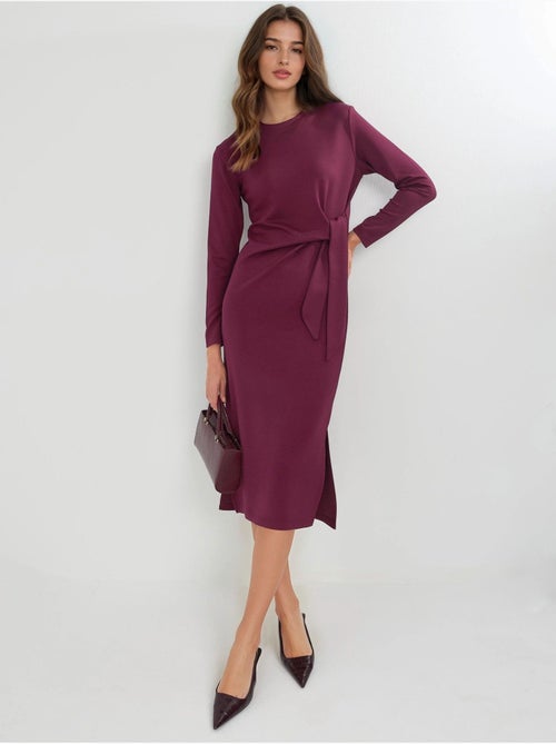 Vestido de punto midi con cuello redondo hiccup - Kiabi