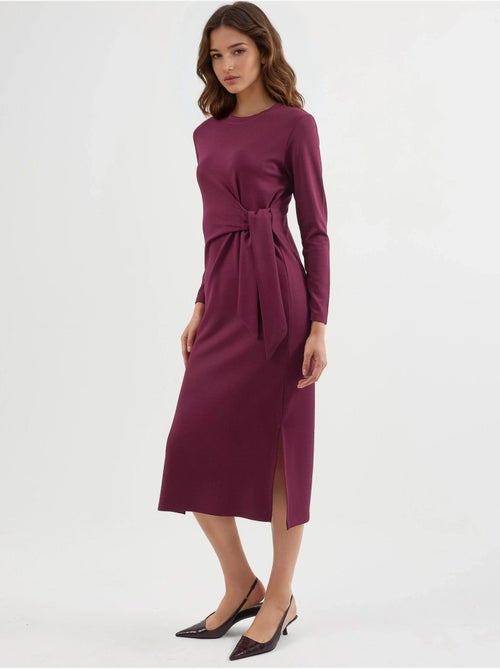 Vestido de punto midi con cuello redondo hiccup - Kiabi